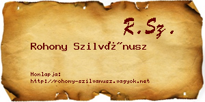 Rohony Szilvánusz névjegykártya